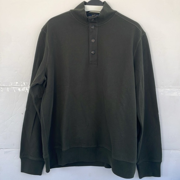 Polo Ralph Lauren Men's Dark Green L/S Pullover Mock Neck Button Sweater Sz XXL - Picture 9 of 16